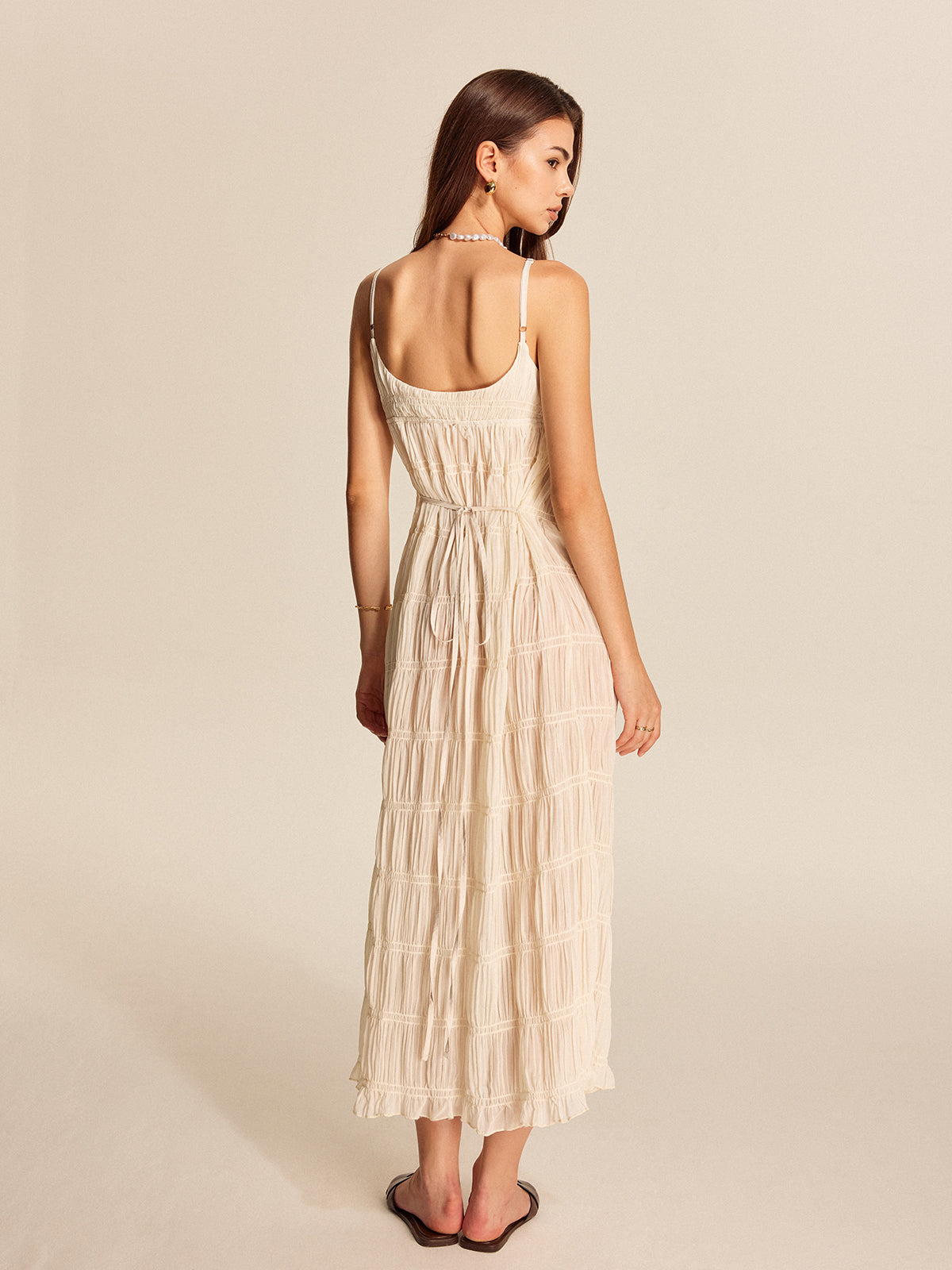 Bona | Chiffon Maxi Jurk - Semi-Transparant & Mouwloos