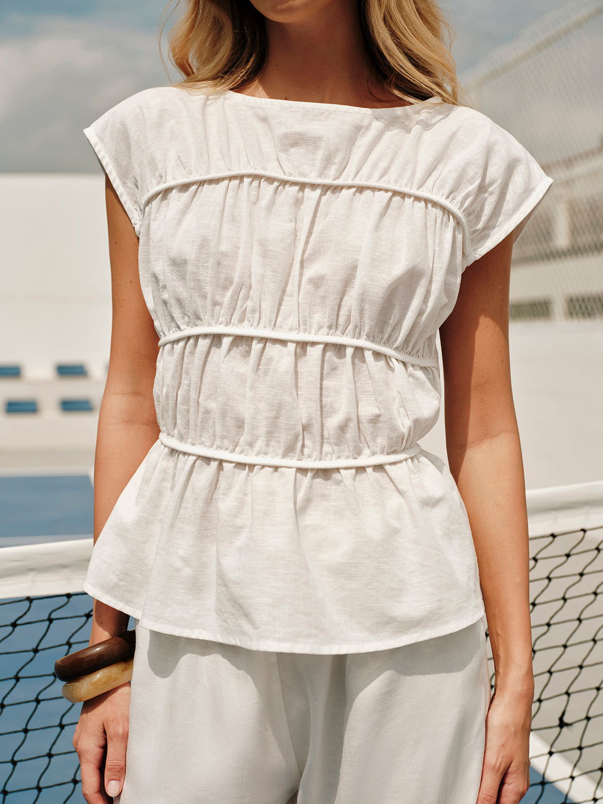 Asya | Linnen Blouse Dames – Semi-Transparant