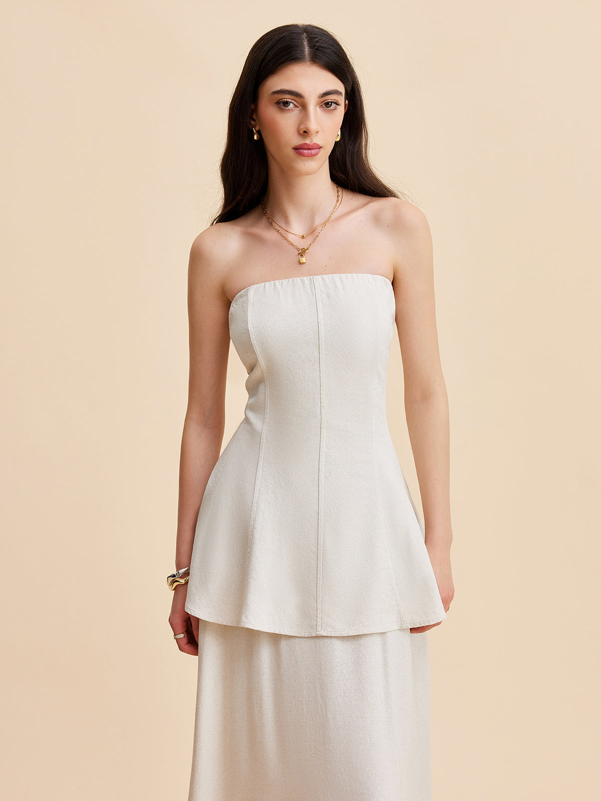 Invy | Zomerse Strapless Set van Linnen voor Dames