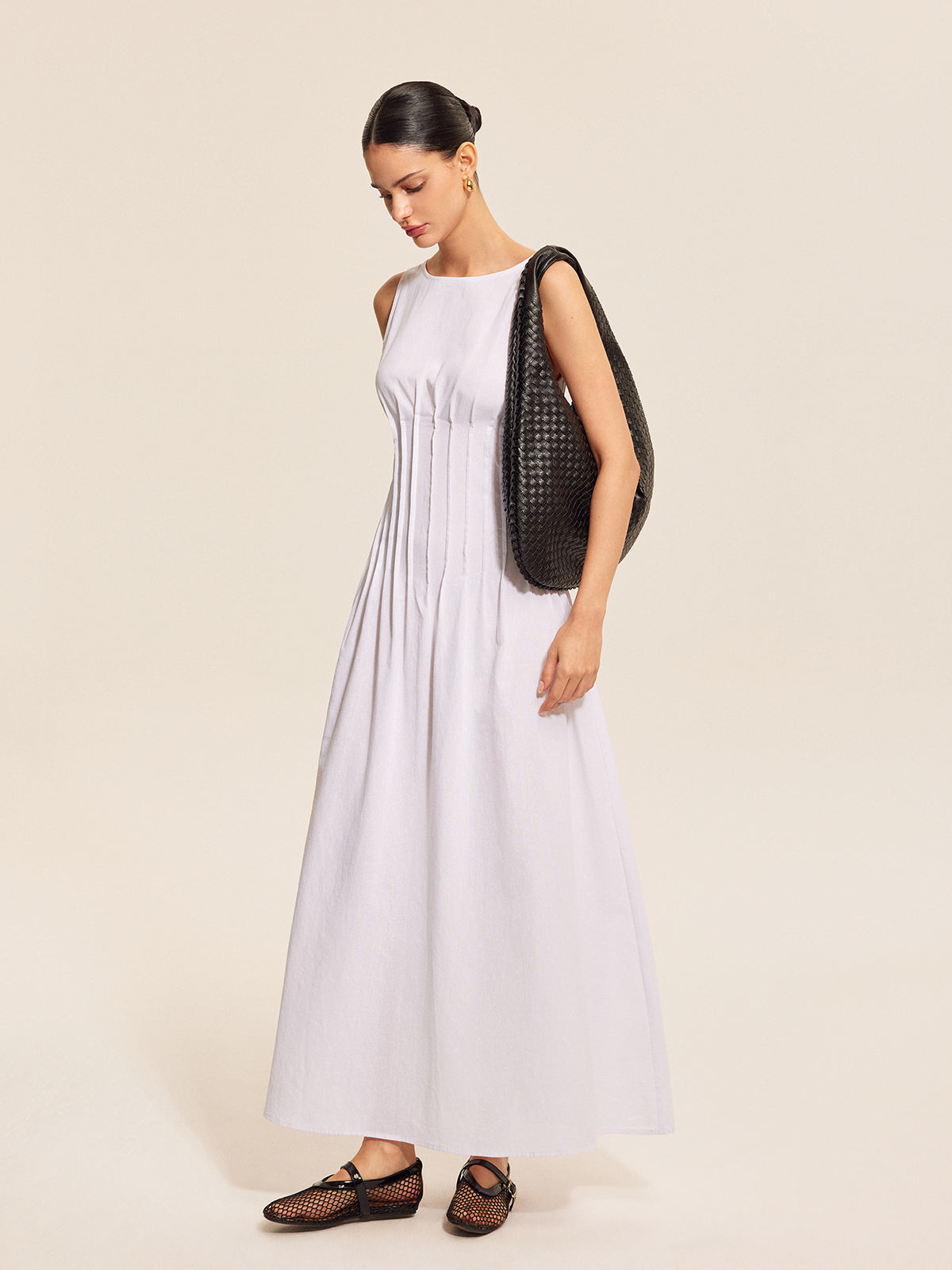 Cane | Maxi Zomerjurk Katoen Linnen Blend – Elegant en Mouwloos