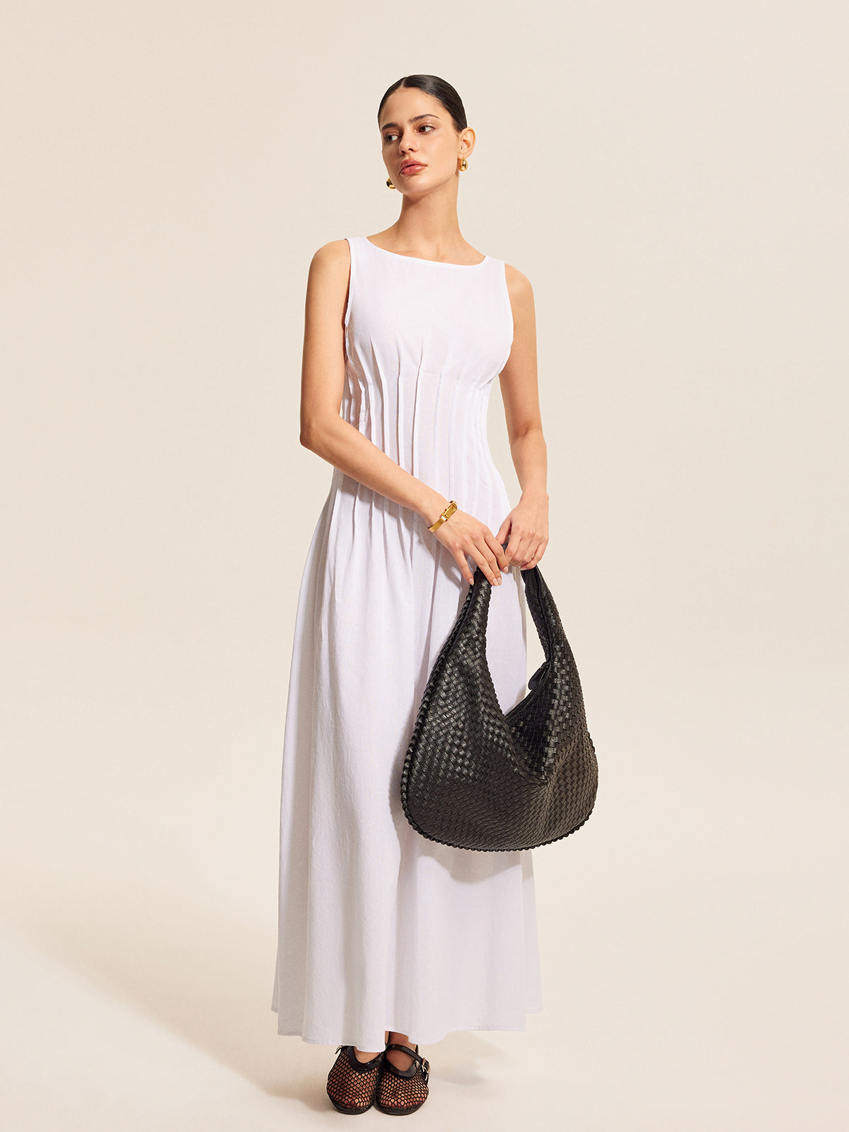 Cane | Maxi Zomerjurk Katoen Linnen Blend – Elegant en Mouwloos
