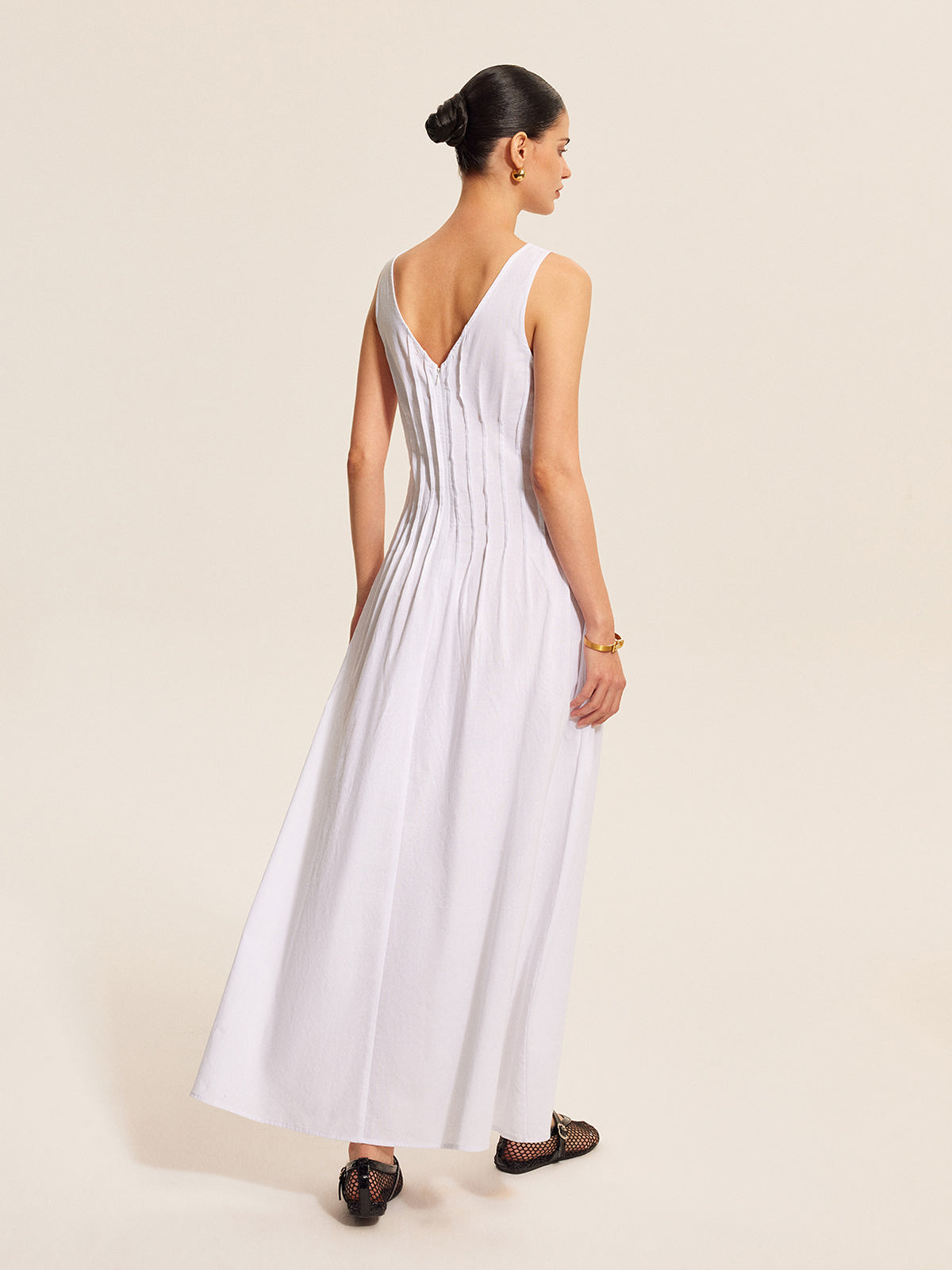 Cane | Maxi Zomerjurk Katoen Linnen Blend – Elegant en Mouwloos
