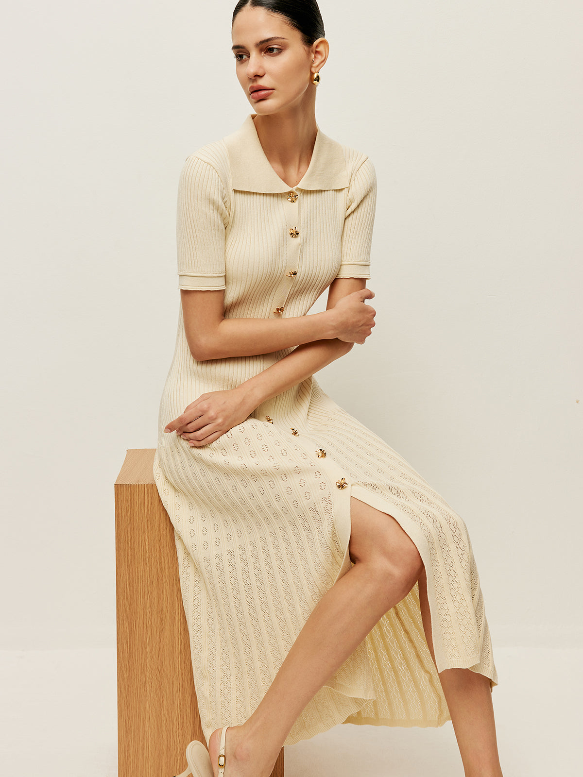 Gwyn | Polo Jurk Dames – Knoopsluiting & Midi Lengte