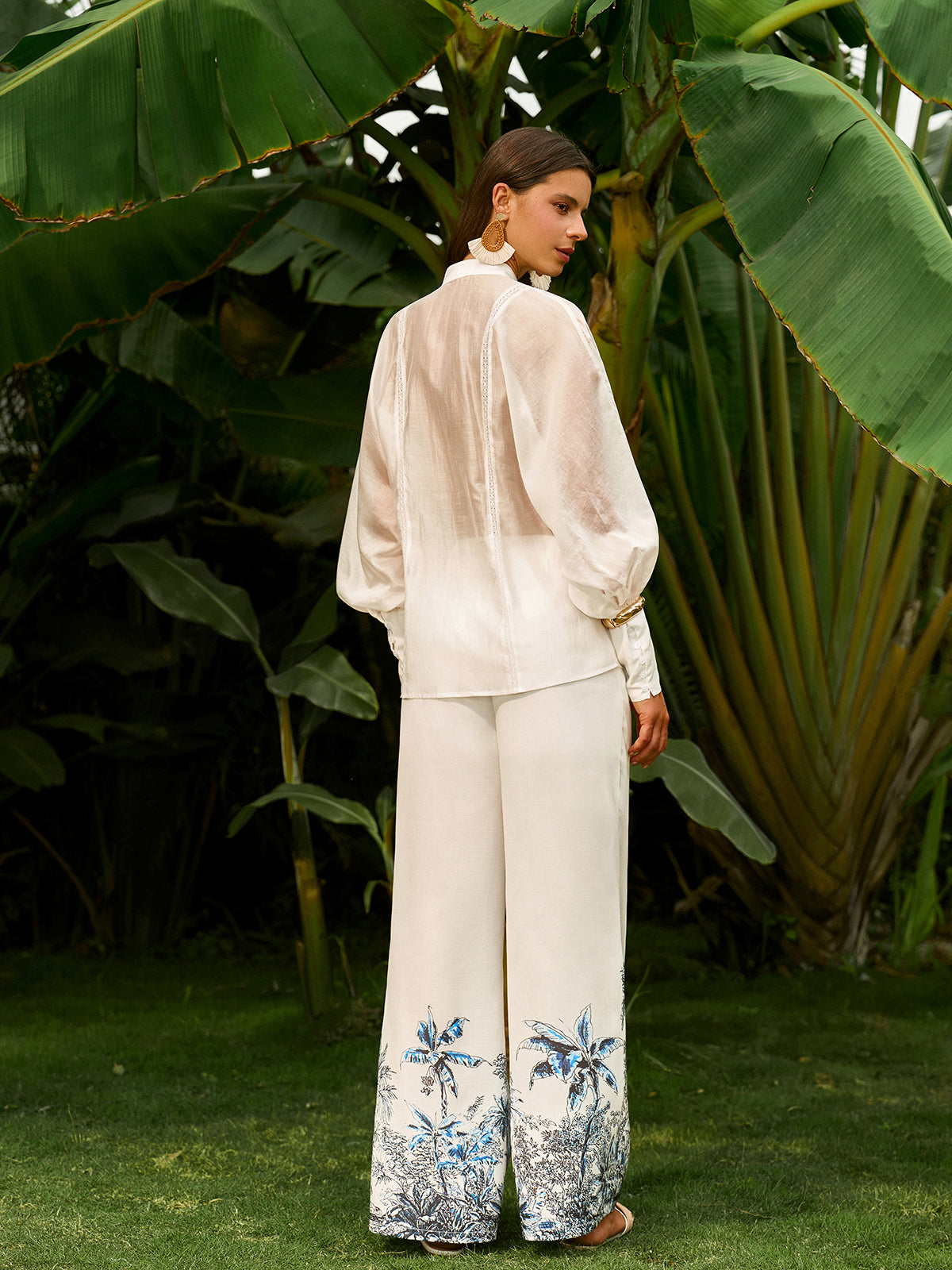 Else | Sheer Blouse met Pofmouwen – Oversized Tencel