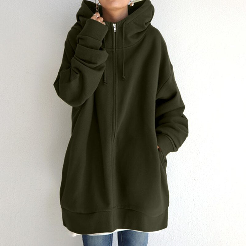 Cassandra | Dames Oversized Winterpullover met Capuchon - Fleece Voering