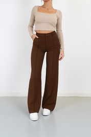 Beau | High-Waist Pantalon Met Rechte Pijpen