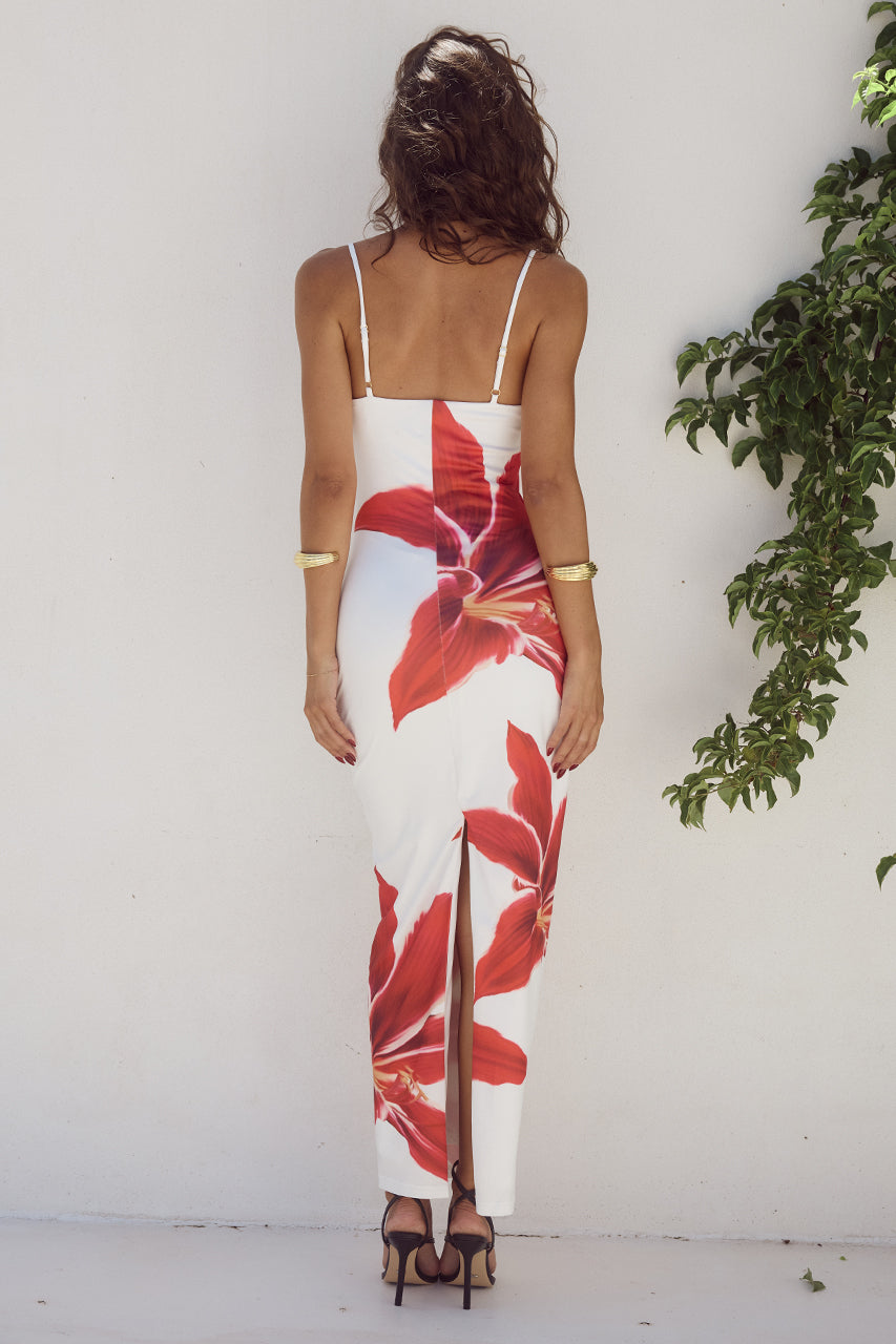 Ailisa | Trendy Midi Jurk met Bloemen - Elegant & Comfortabel