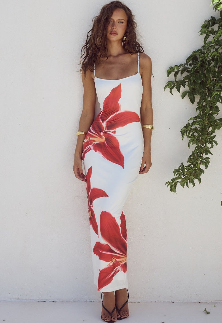 Ailisa | Trendy Midi Jurk met Bloemen - Elegant & Comfortabel