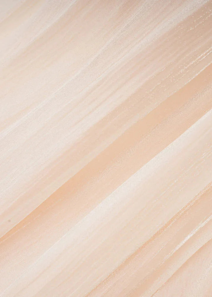 Lucetta | Champagne Mini Jurk met Plooi & Parelknopen