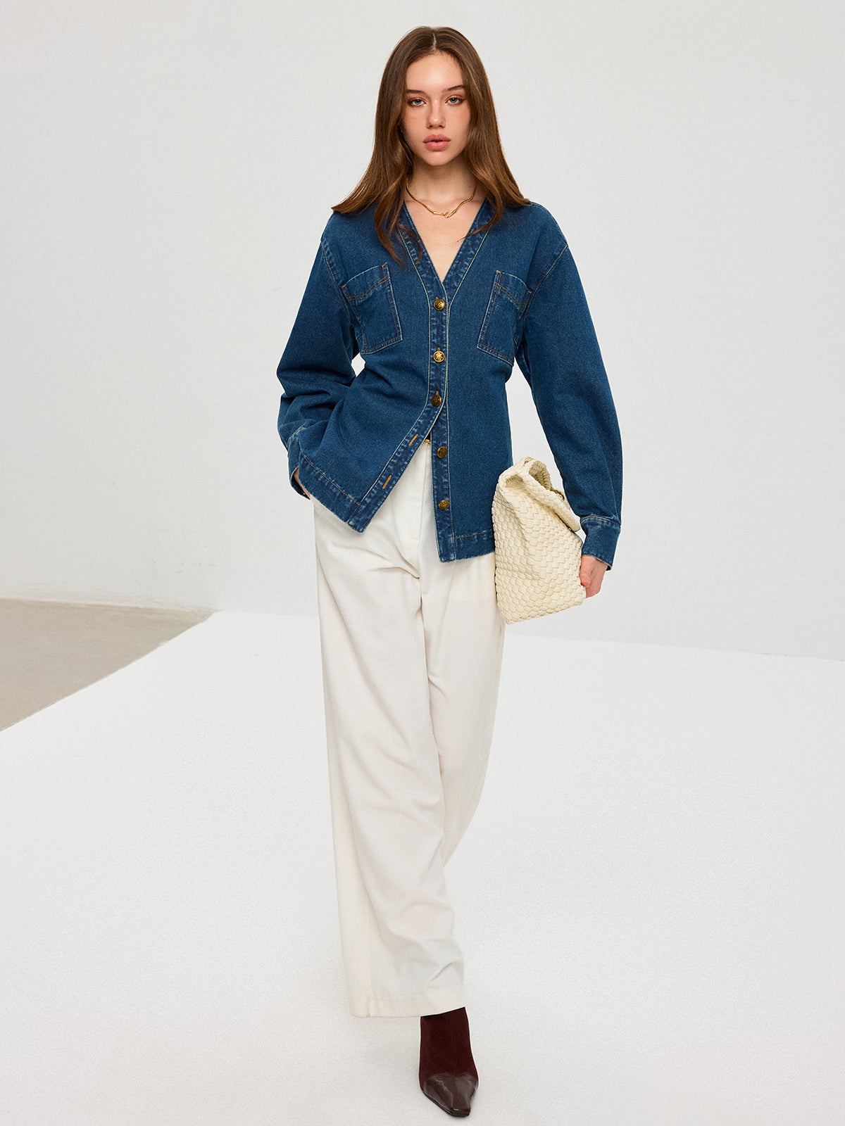 Deni | Dames Tussenjas - Casual Denim Met Ceintuur