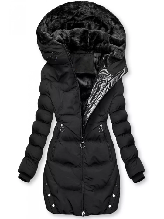 Dames zwarte lange winterjas -Dakata - BK Leder Dames zwarte lange winterjas -Dakata - BK Leder