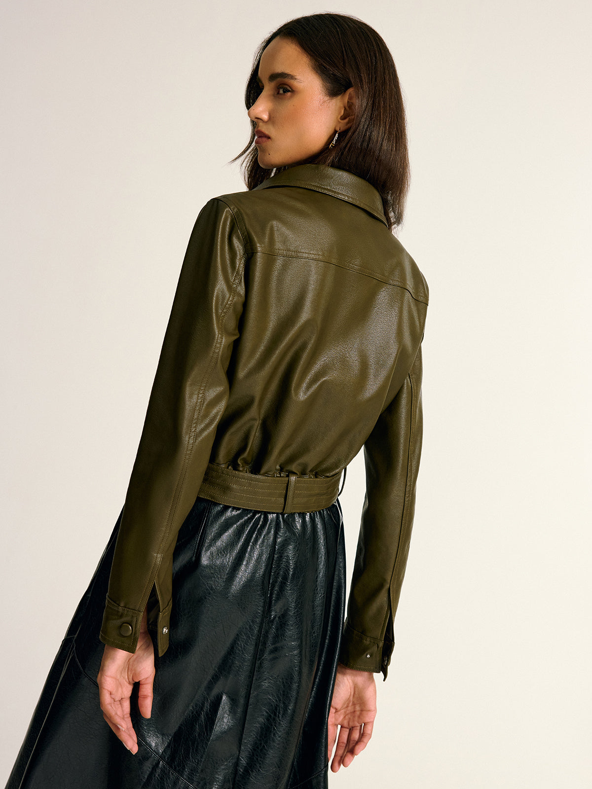 Gorde Dames Faux Leren Jas - Slim Fit