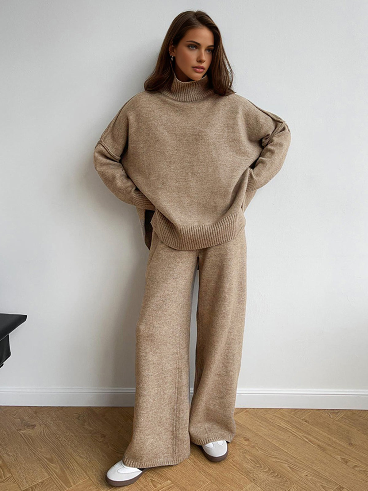 Gwen | Tweedelige Dames Set - Comfy Turtleneck Trui en Broek Set - Medium Stretch
