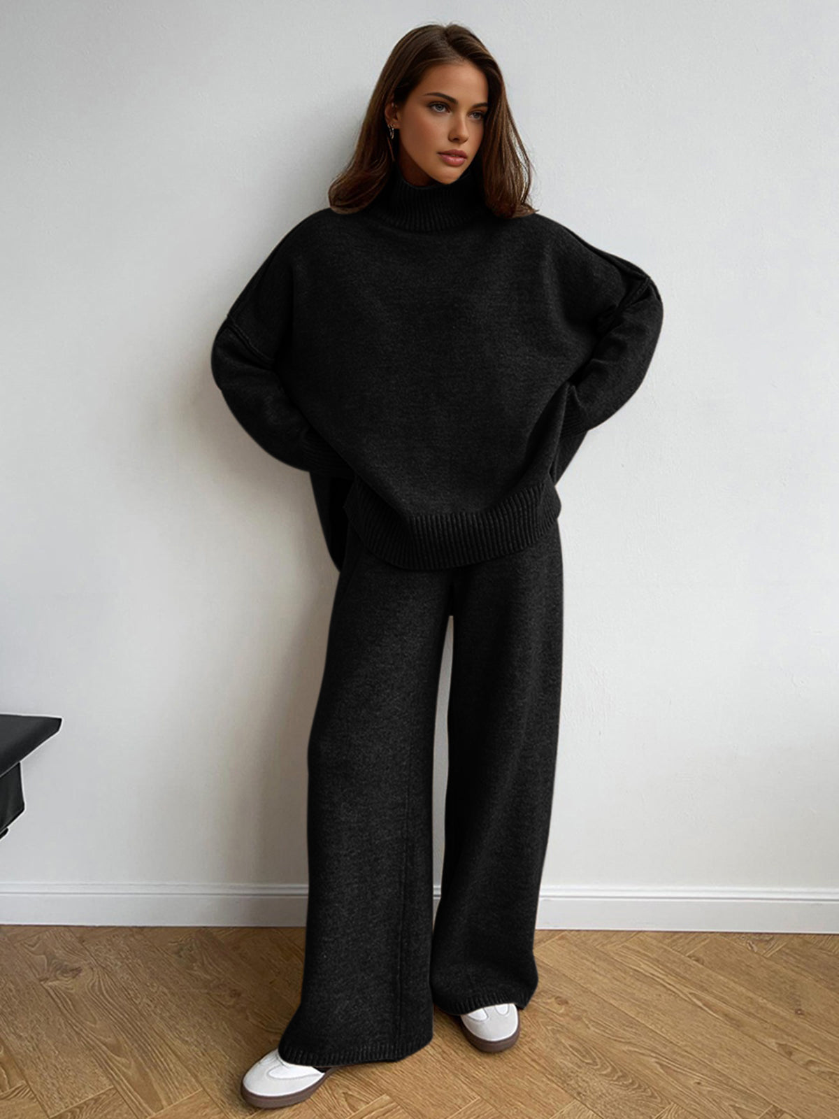 Gwen | Tweedelige Dames Set - Comfy Turtleneck Trui en Broek Set - Medium Stretch