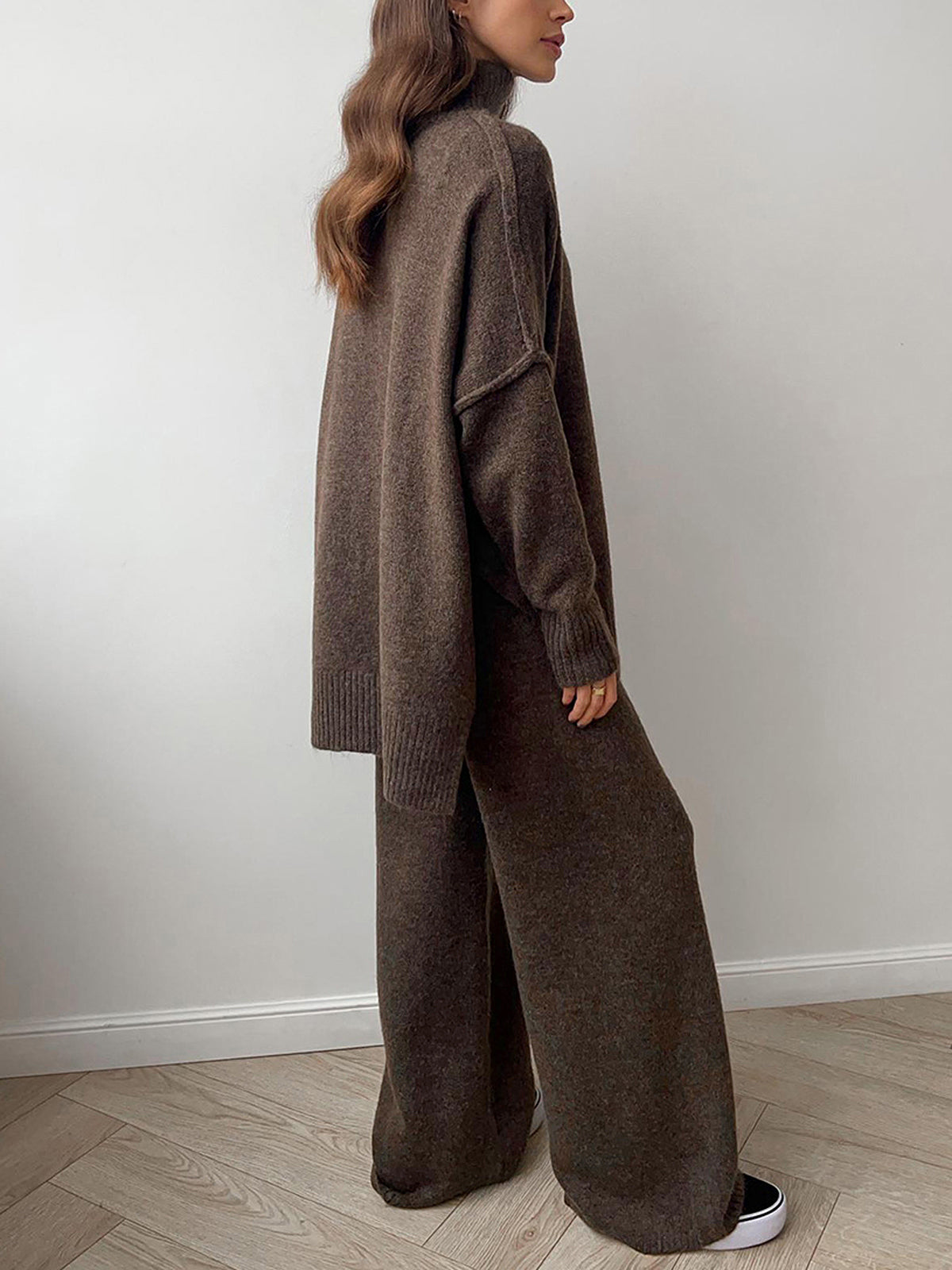 Gwen | Tweedelige Dames Set - Comfy Turtleneck Trui en Broek Set - Medium Stretch