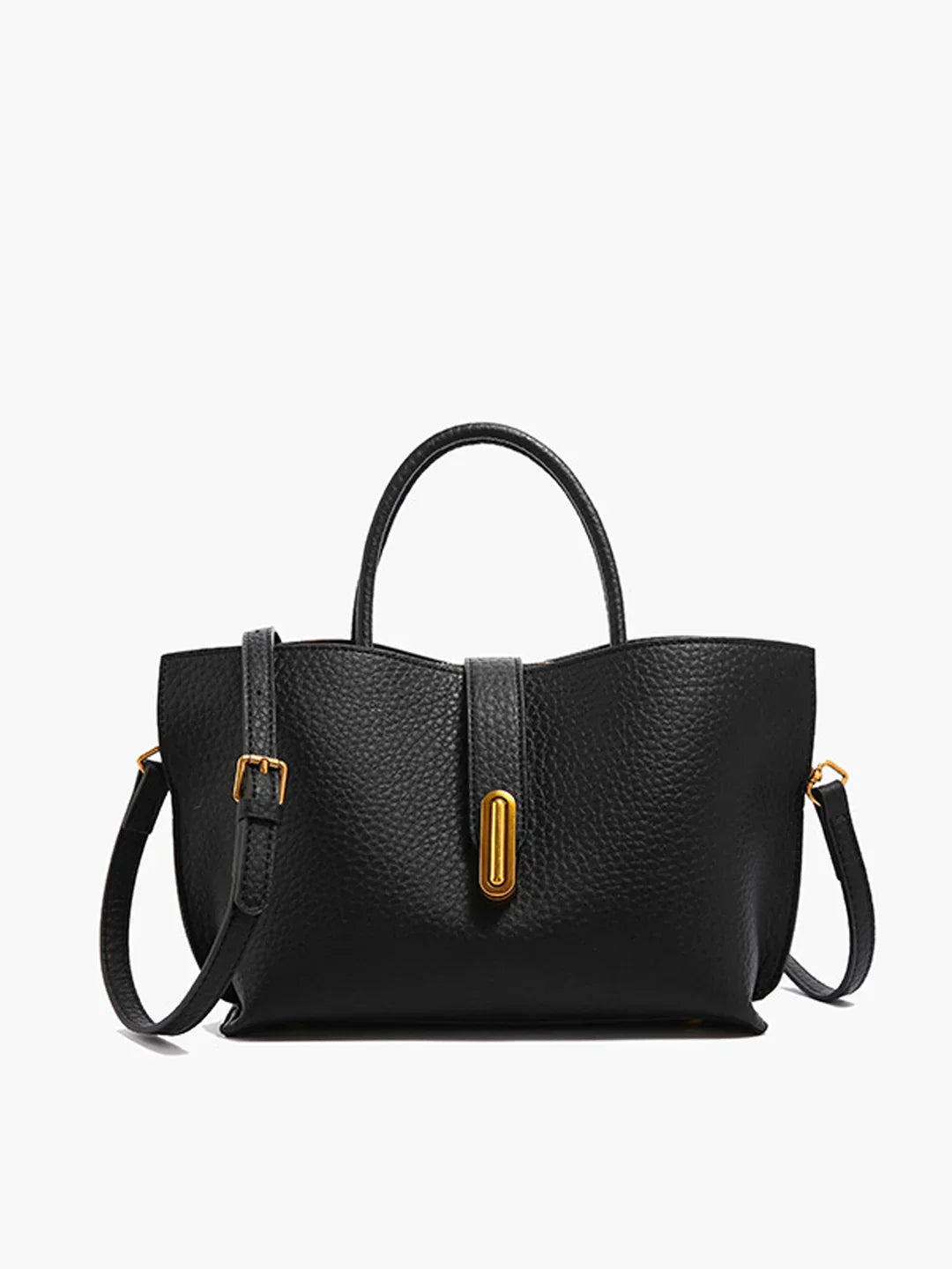 Lola-Jo | Luxe Schoudertas Dames – Pebbled Vegan Leer – Zwart