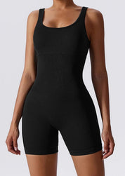Caitlin | Zwart Ribbed Bodysuit Dames – Naadloos & Sculptend