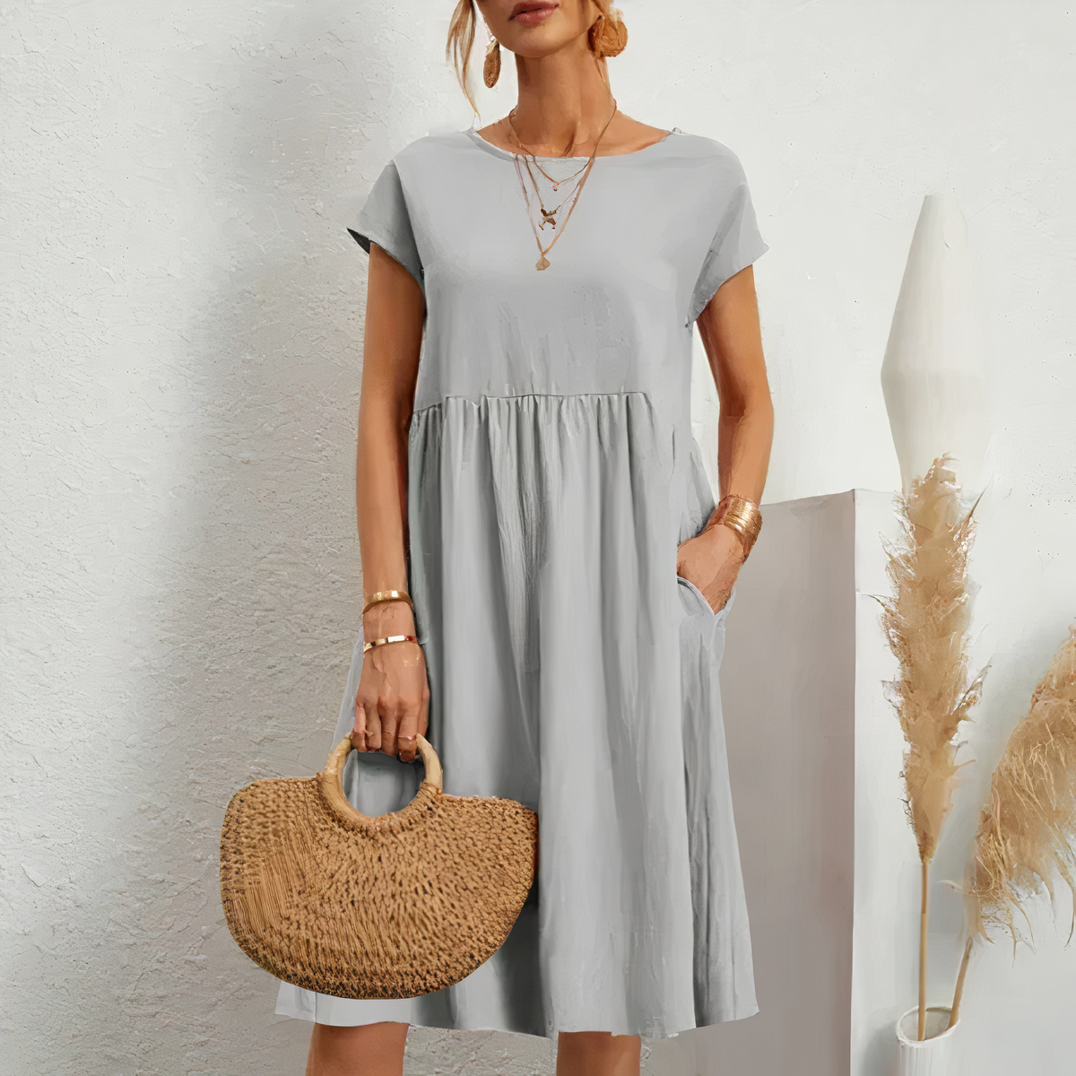 Noï | Midi Zomerjurk met Zakken