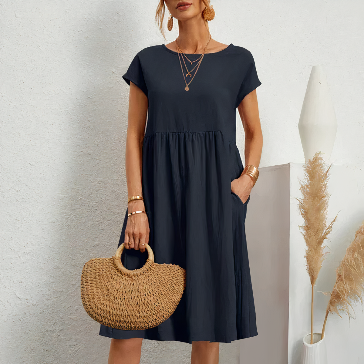 Noï | Midi Zomerjurk met Zakken