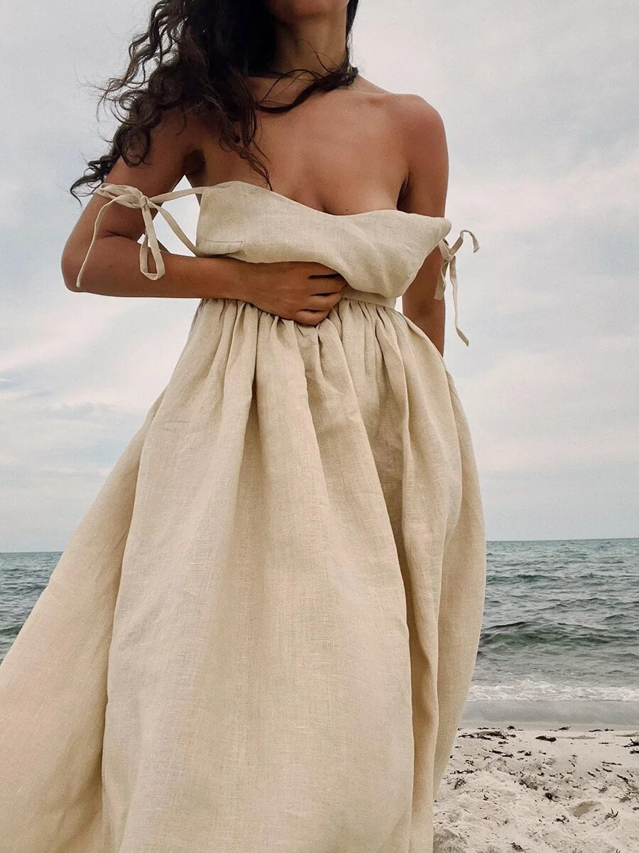 Allegra | Linnen Vintage Look Strandjurk