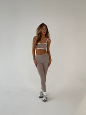 Anissa | Beige Comfy Legging met Hoge Taille