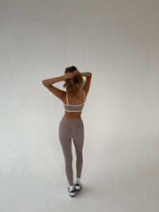 Anissa | Beige Comfy Legging met Hoge Taille