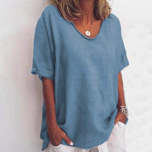Briget | Luchtige Linnen T-Shirt – Tijdloze Comfort & Elegantie