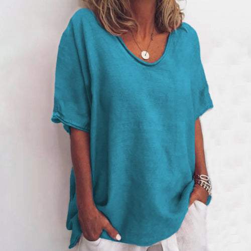 Briget | Luchtige Linnen T-Shirt – Tijdloze Comfort & Elegantie