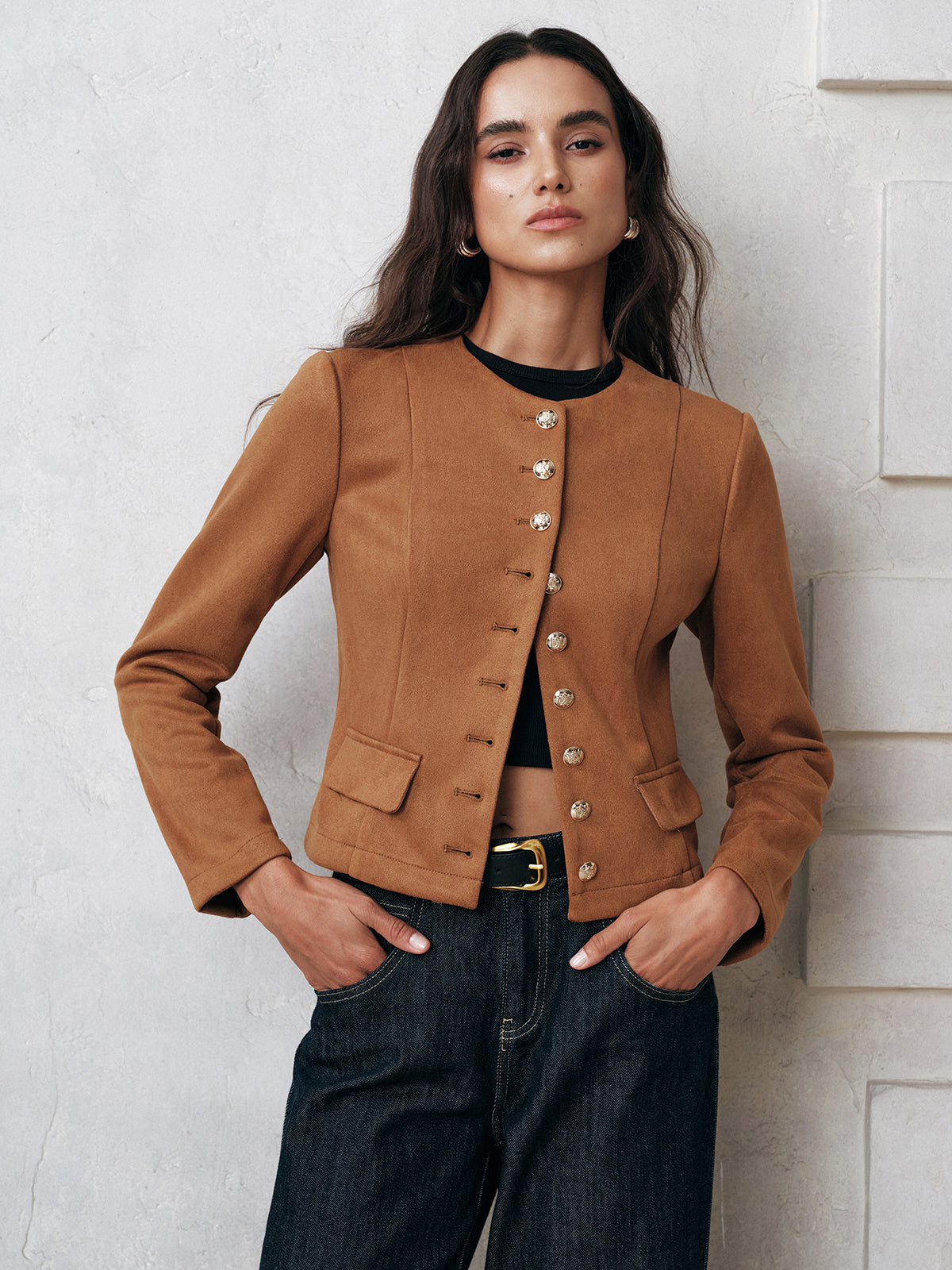Metrico | Suede Korte Dames Jas - Elegante Pasvorm