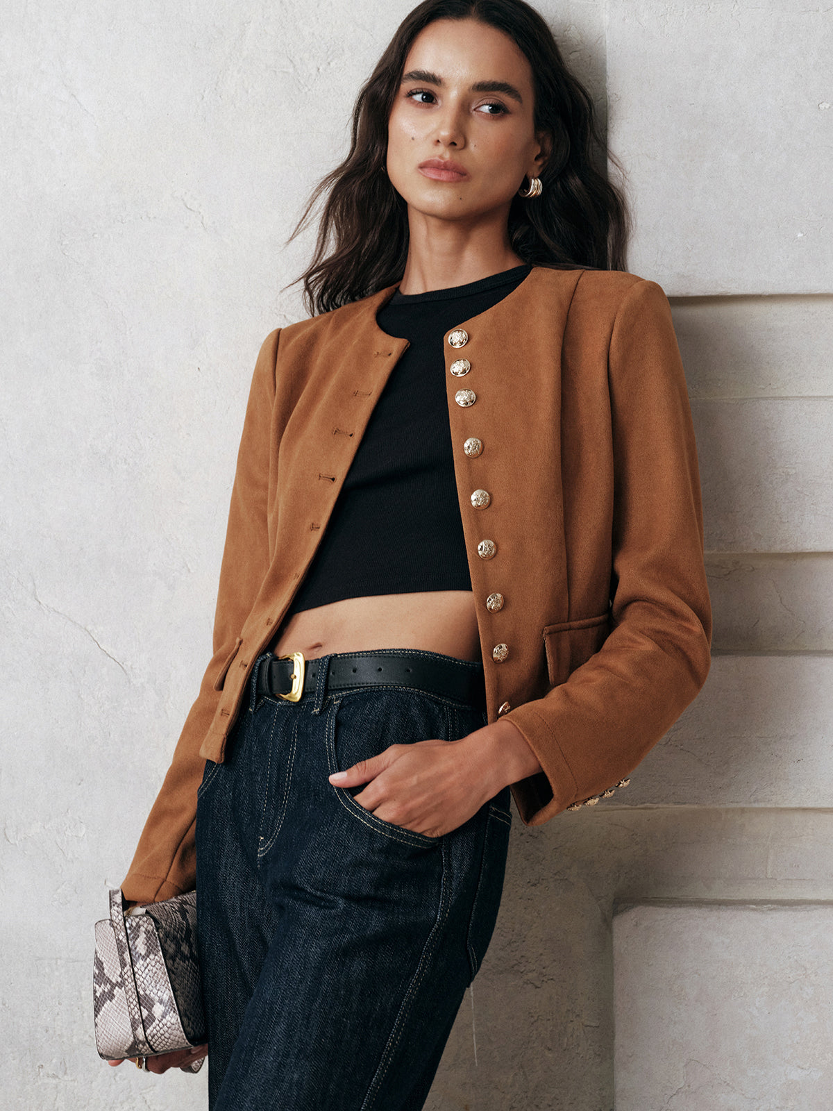 Metrico | Suede Korte Dames Jas - Elegante Pasvorm