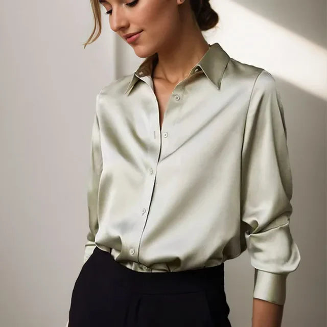 Alaine | Casual Satijnen Blouse