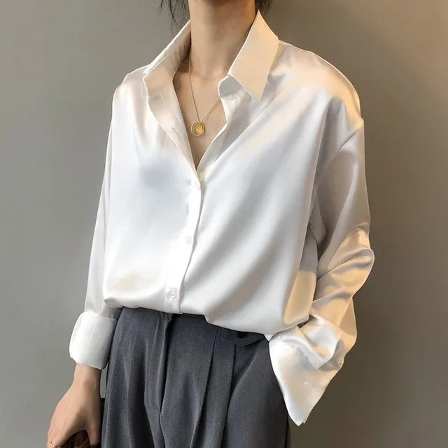 Alaine | Casual Satijnen Blouse