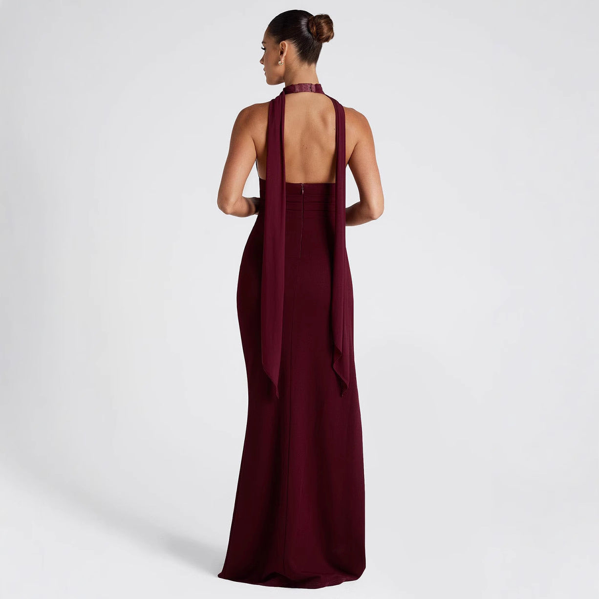 Shylah | Halter Maxi Avondjurk met Split