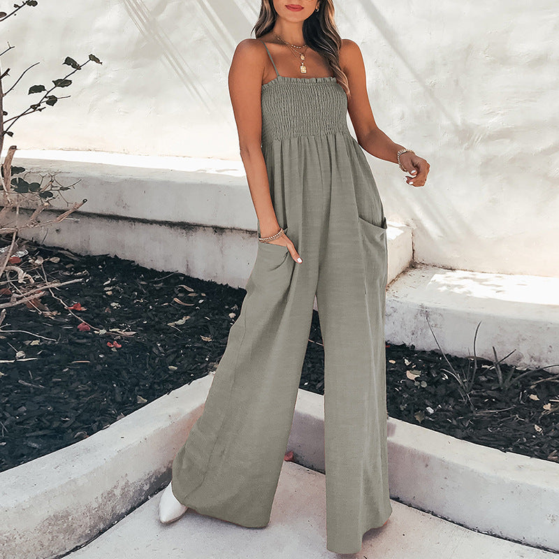 Sandra | Luchtige Jumpsuit met Ruches en Stijlvolle Zakken
