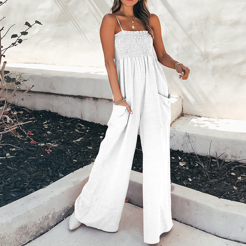 Sandra | Luchtige Jumpsuit met Ruches en Stijlvolle Zakken