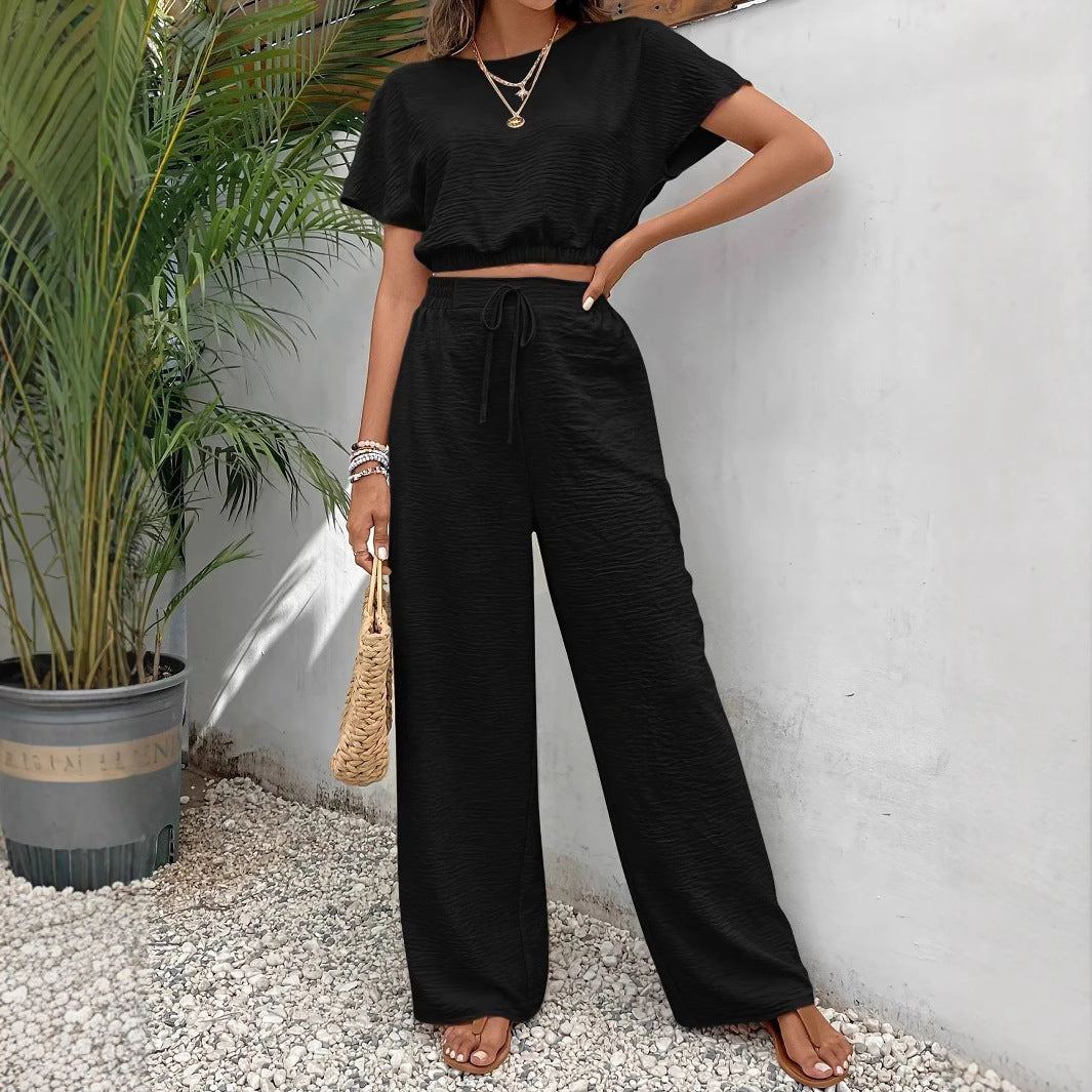 Kay | Tweedelige Set voor Dames - Crop Top met Wijde Broek