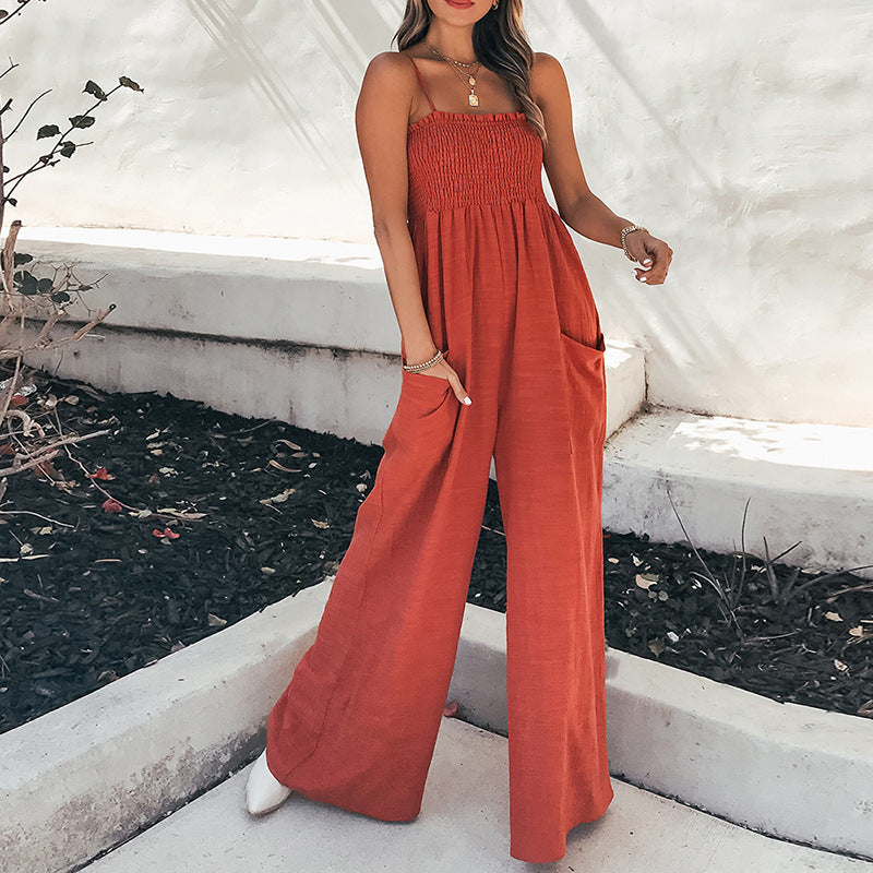 Sandra | Luchtige Jumpsuit met Ruches en Stijlvolle Zakken