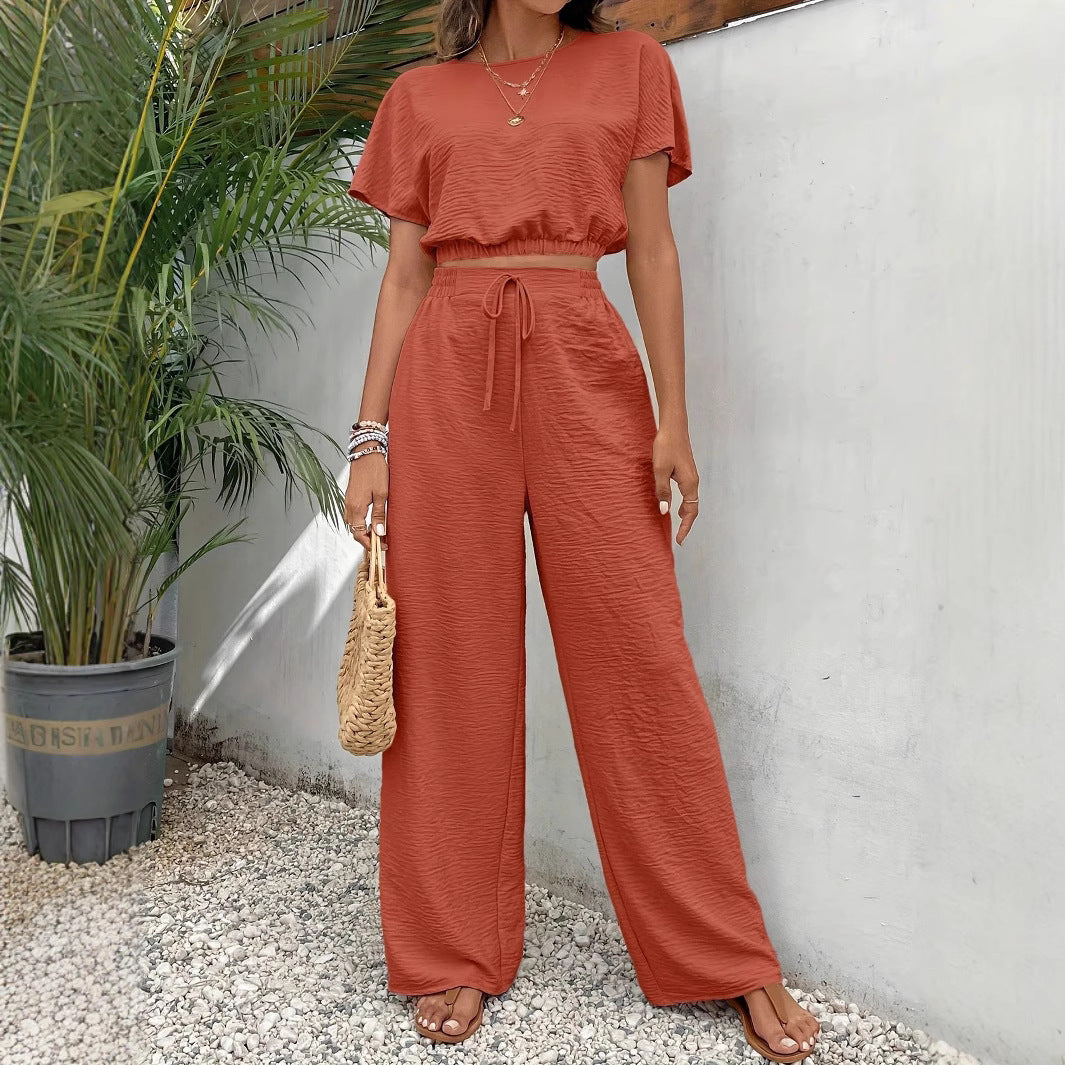Kay | Tweedelige Set voor Dames - Crop Top met Wijde Broek