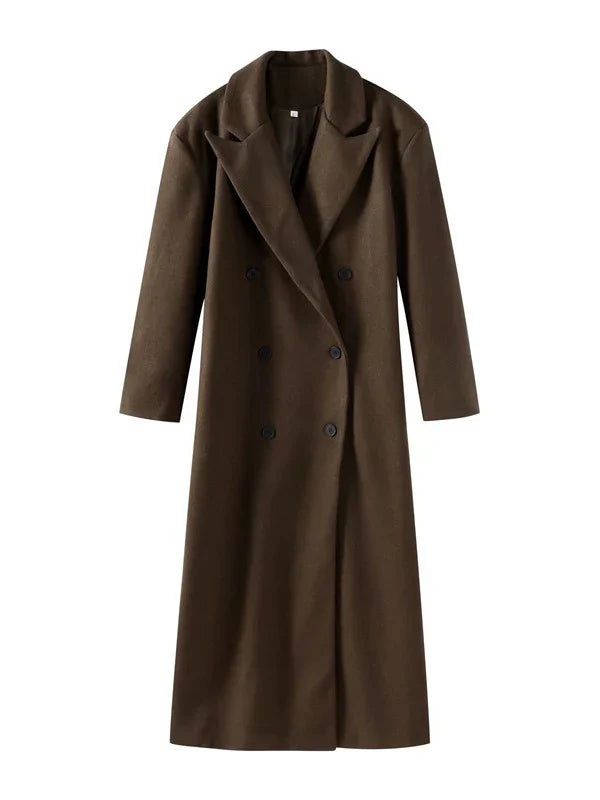 Jora | Oversized Wollen Mantel Dames – Double-Breasted Lang