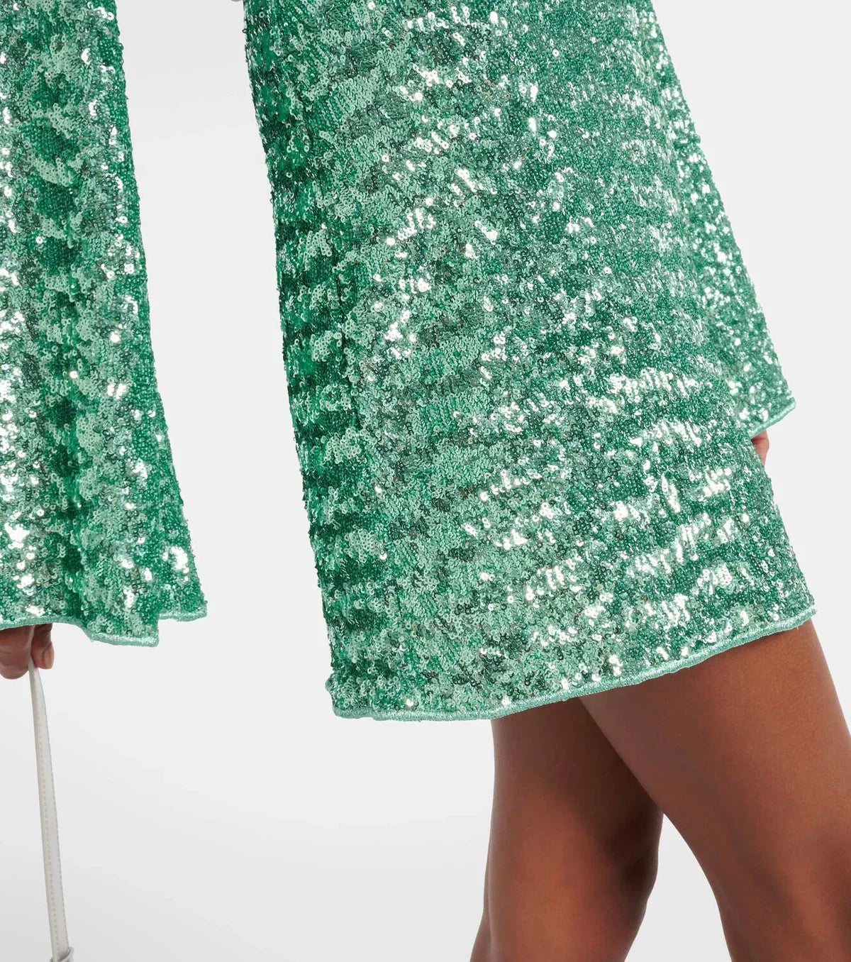 Valerie | Glitter Mini Jurk - V-hals & Wijde Mouwen