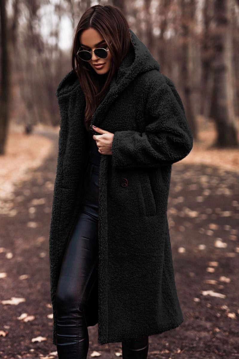 Rima | Lange Teddy Winterjas Dames met Capuchon
