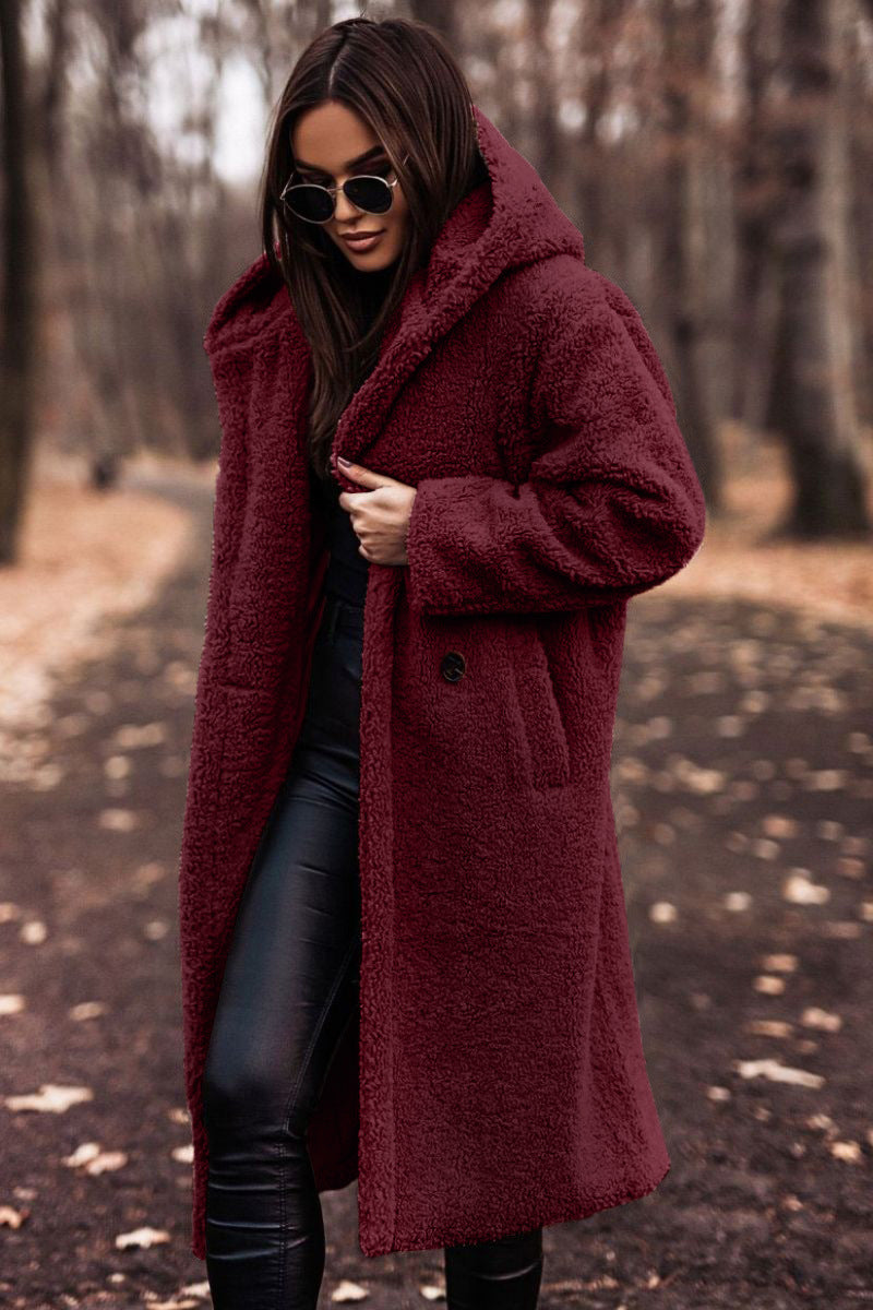 Rima | Lange Teddy Winterjas Dames met Capuchon
