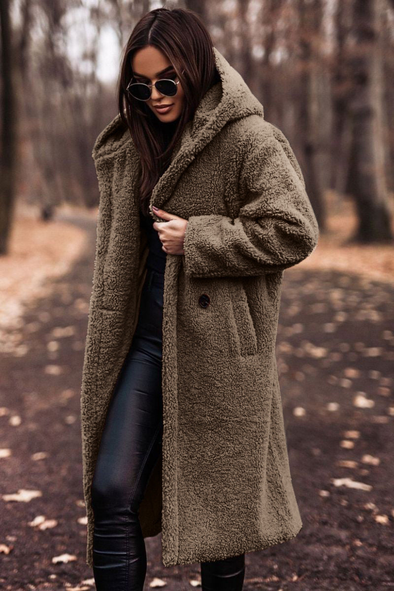 Rima | Lange Teddy Winterjas Dames met Capuchon