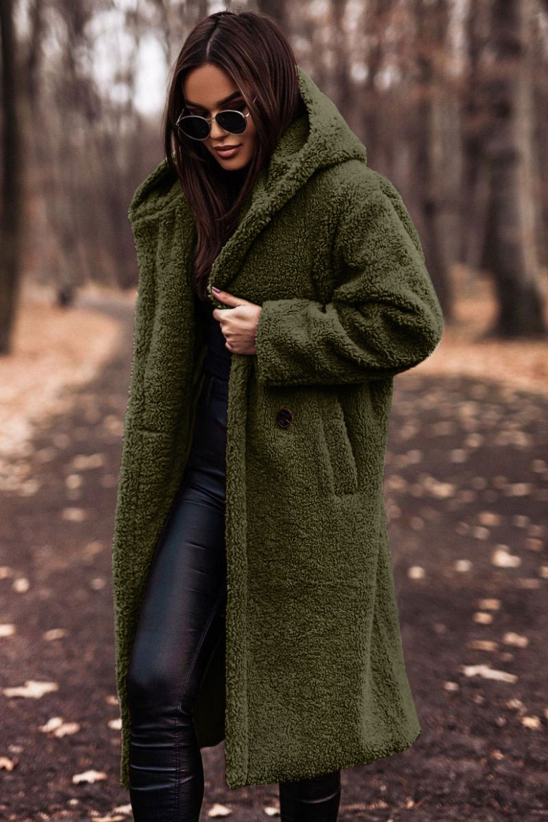 Rima | Lange Teddy Winterjas Dames met Capuchon