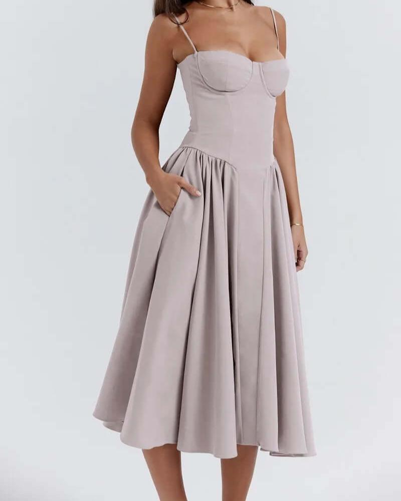 Stijlvolle Midi Jurk met Corset