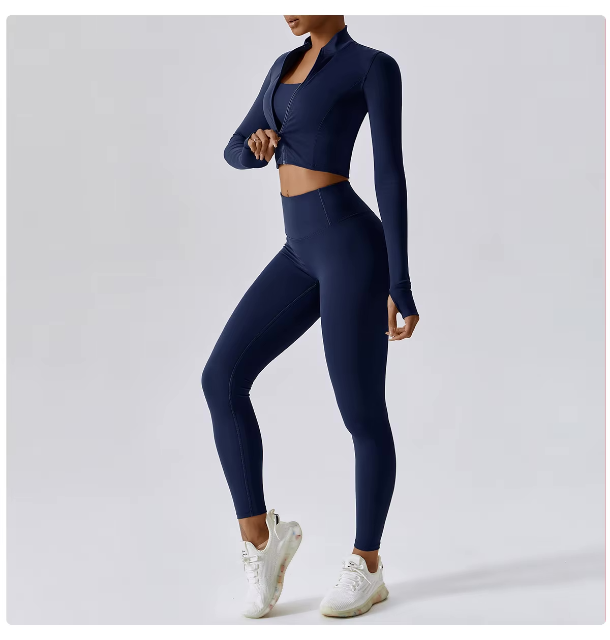Jolee | 3-Delige Sportset Dames - Cropped Vest, Sport BH en High-Waist Legging