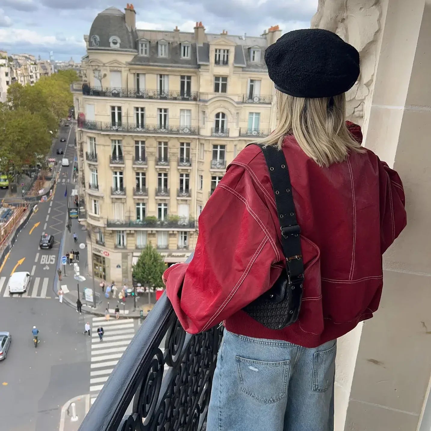 Noa | Oversized Rode Leren Jas