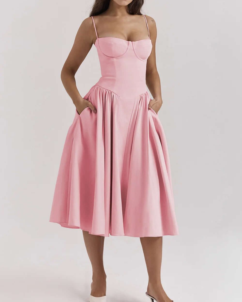 Stijlvolle Midi Jurk met Corset