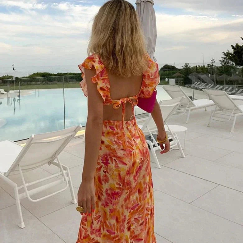 Juliette | Zomerjurk Met Print En Ruches