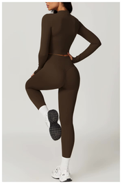 Jolee | 3-Delige Sportset Dames - Cropped Vest, Sport BH en High-Waist Legging